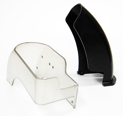 Clear and black ball chutes